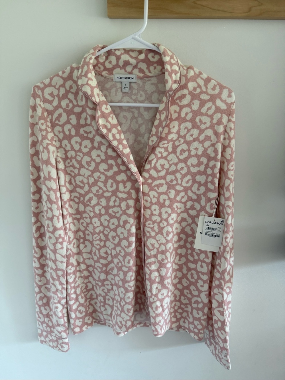 NWT Nordstrom pink leopard print loungewear top Small